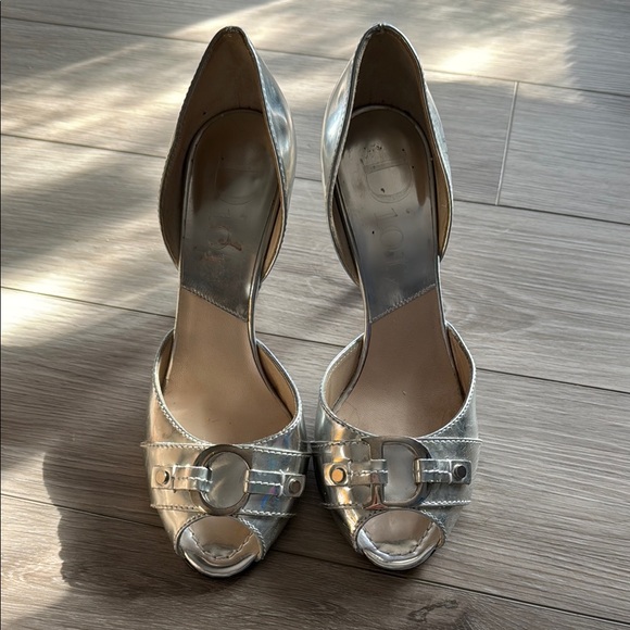 Dior Silver D’Orsay Pumps - Picture 1 of 4